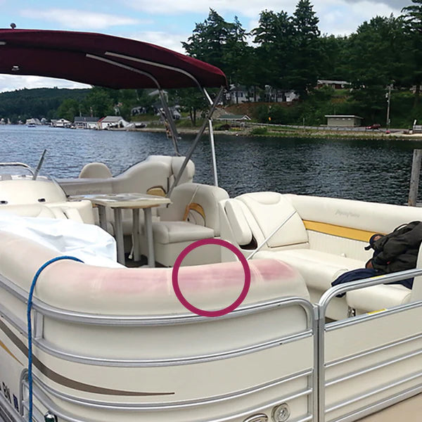 Removing pink stains from boat vinyl seats